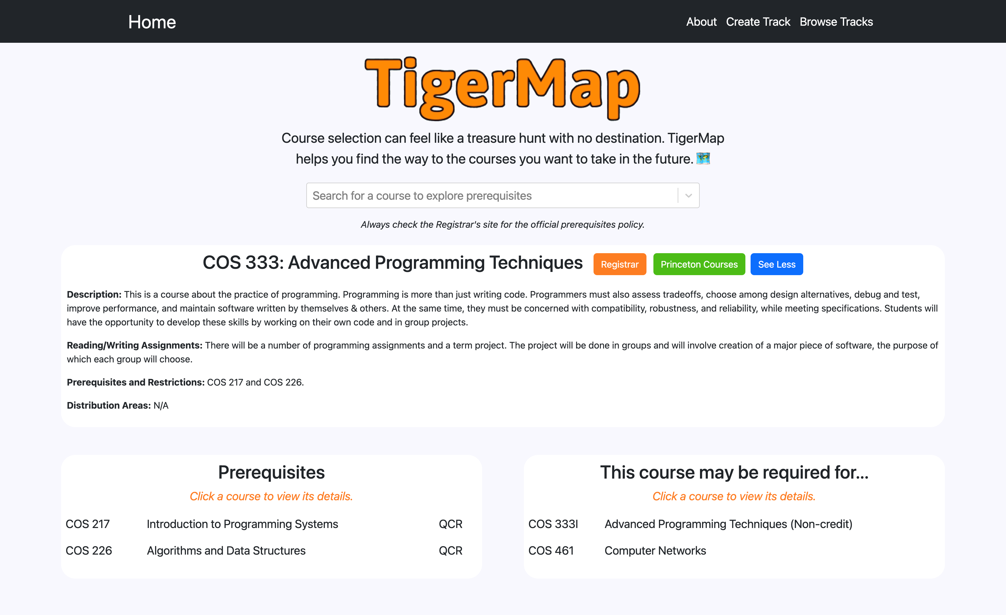 TigerMap screenshot